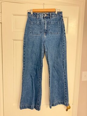 ROLLA'S High-Rise Wide Leg Jeans - Light Blue Denim